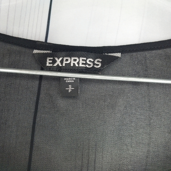 Express Black and Silver Sequin Short Sleeve Top - Picture 2 of 7